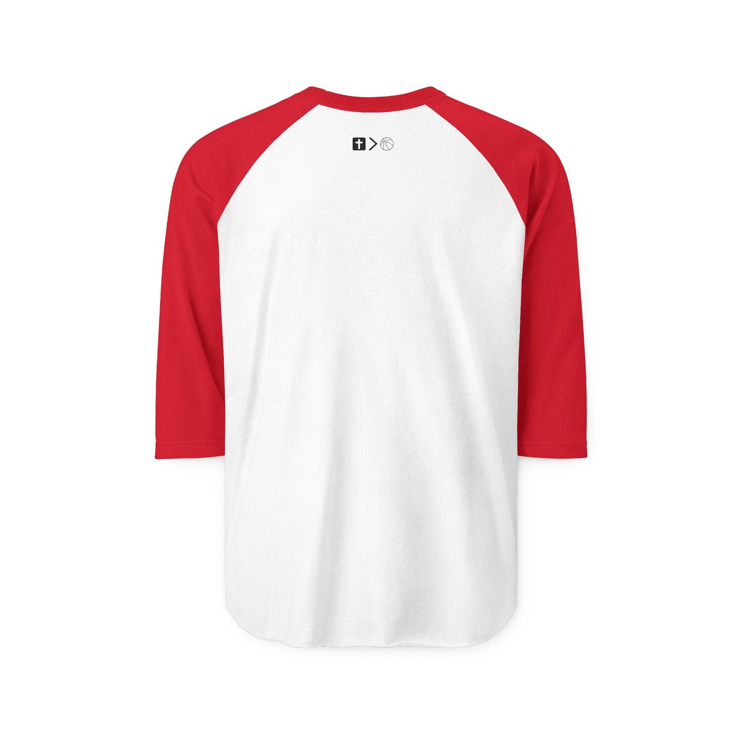 Three-Quarter Sleeve Raglan Jesus is bigger than basketball Shirt