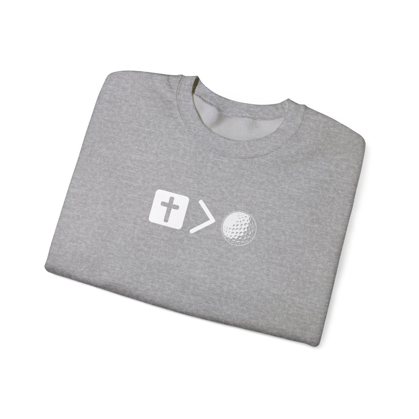 Jesus is bigger than golf Unisex Heavy Blend™ Crewneck Sweatshirt