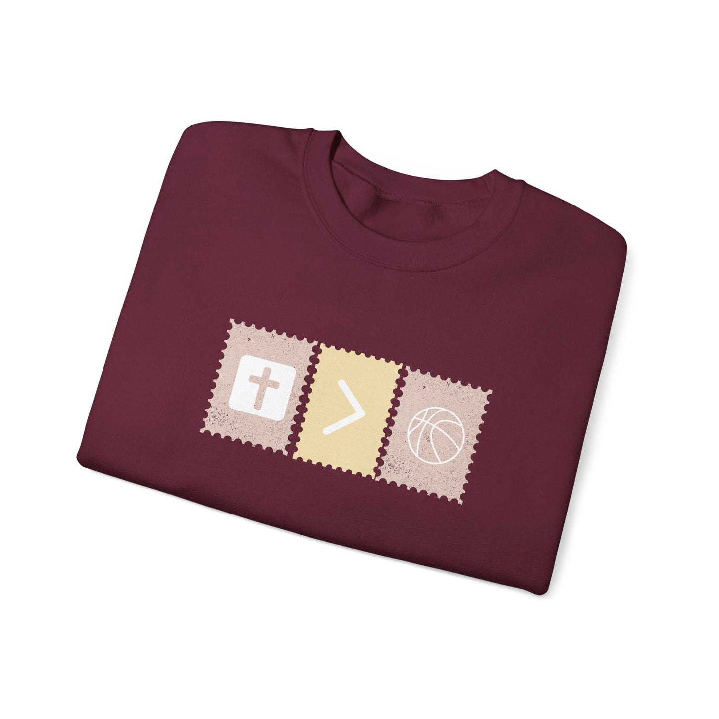 Jesus is bigger than basketball Vintage Fall Stamp Crew