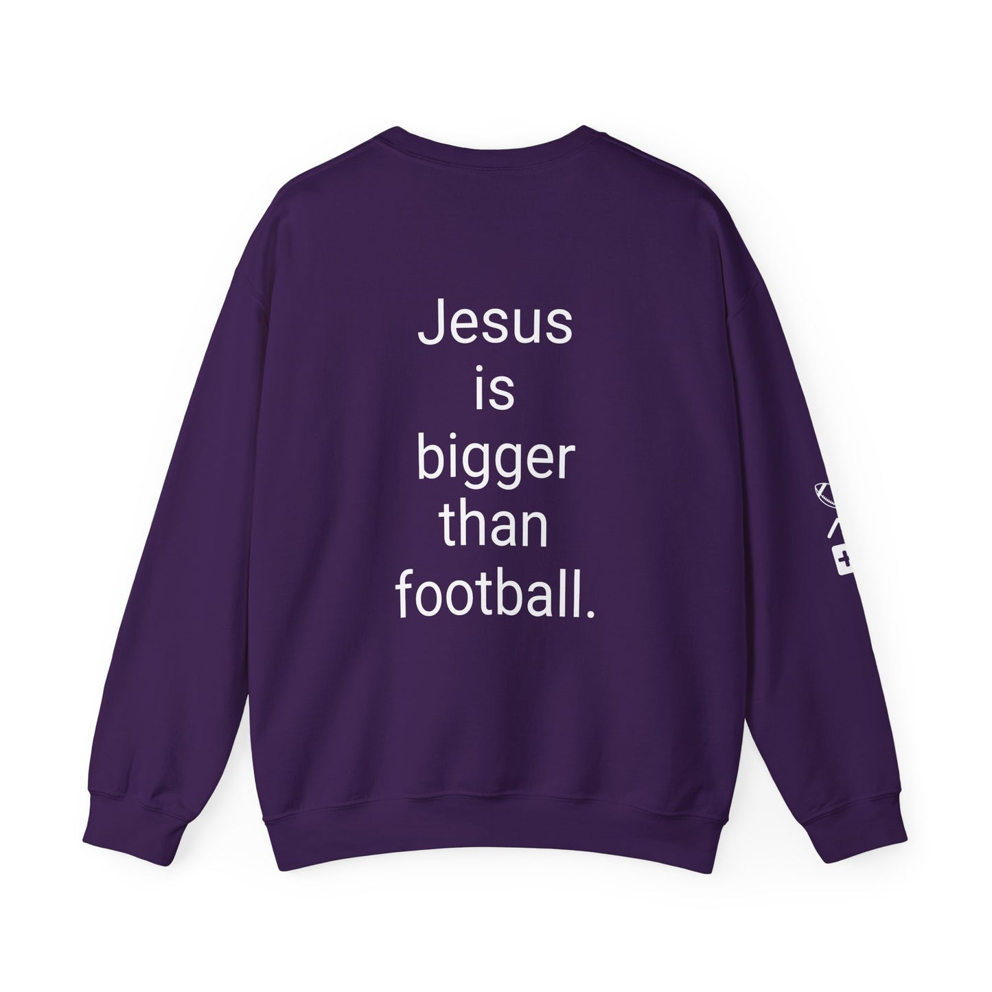 Jesus is bigger than football Unisex Heavy Blend™ Crewneck Sweatshirt