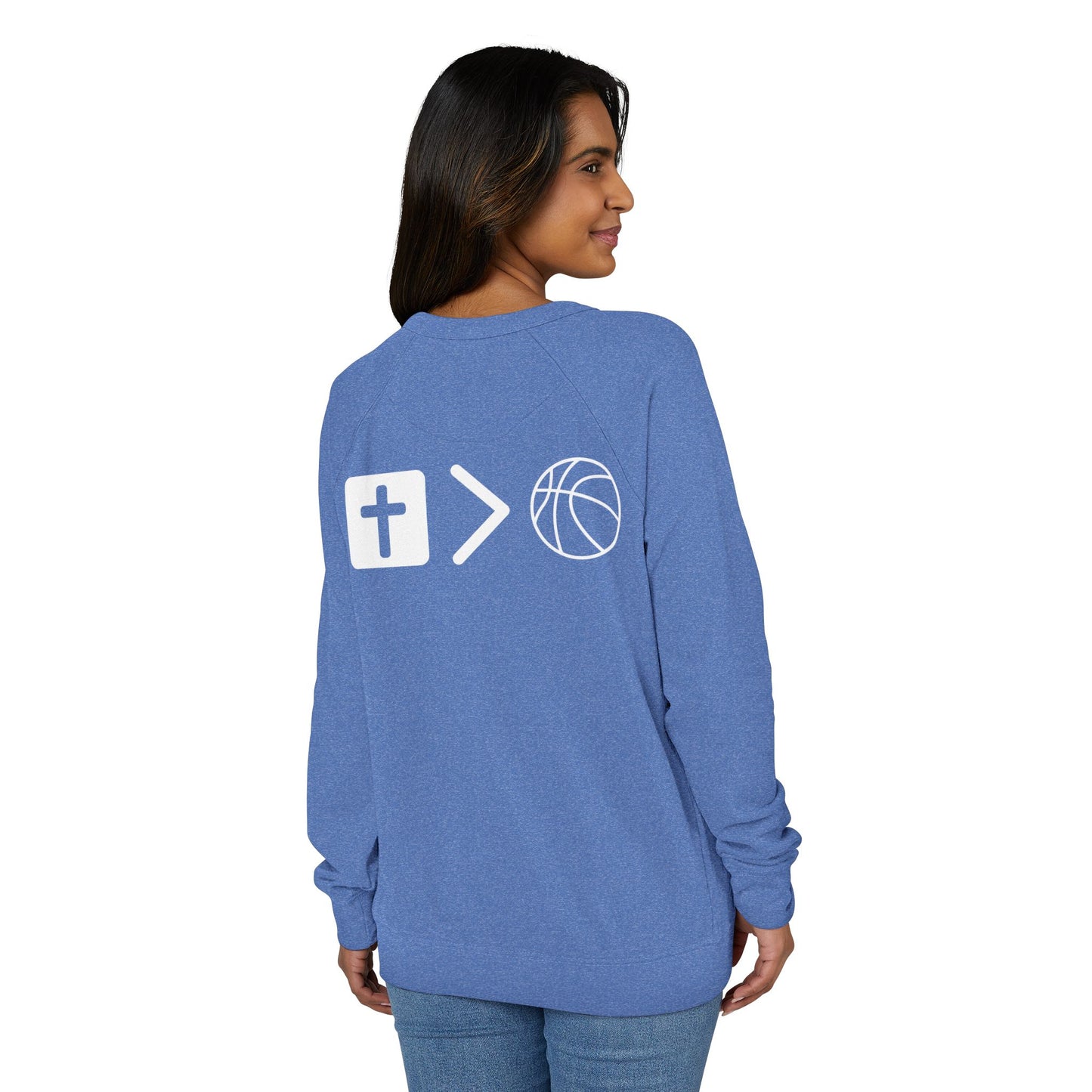 Terry Crewneck Sweatshirt Jesus is bigger than basketball.
