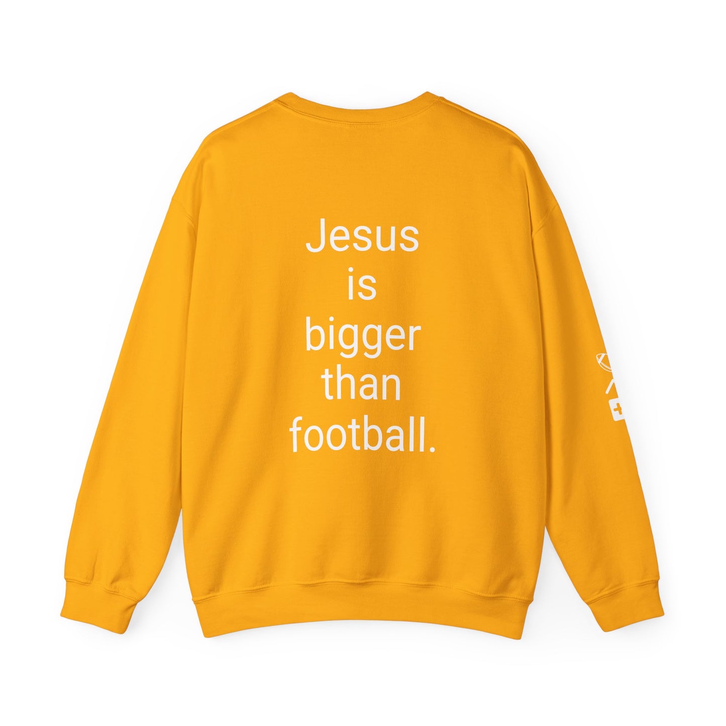 Jesus is bigger than football Unisex Heavy Blend™ Crewneck Sweatshirt