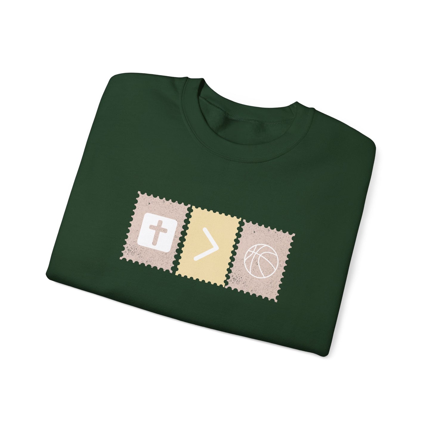 Jesus is bigger than basketball Vintage Fall Stamp Crew