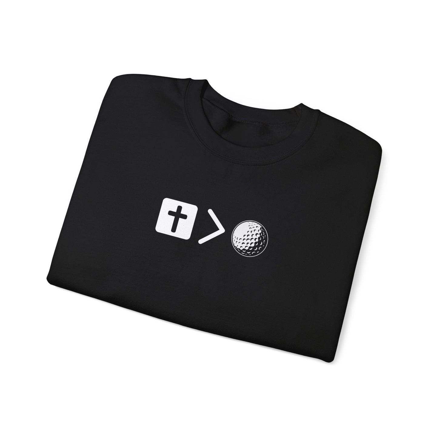 Jesus is bigger than golf Unisex Heavy Blend™ Crewneck Sweatshirt