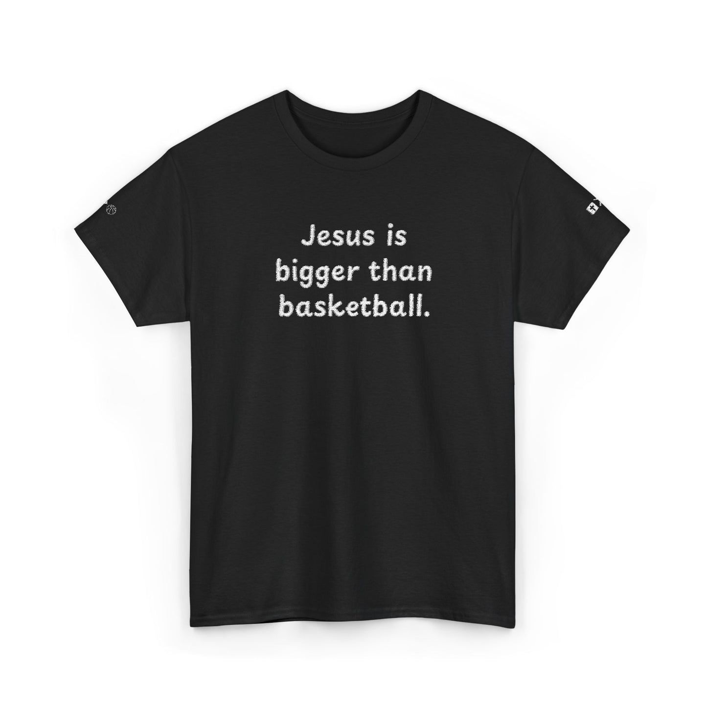 Special Edition Embroidery Jesus is Bigger Than Basketball Unisex Heavy Cotton Tee