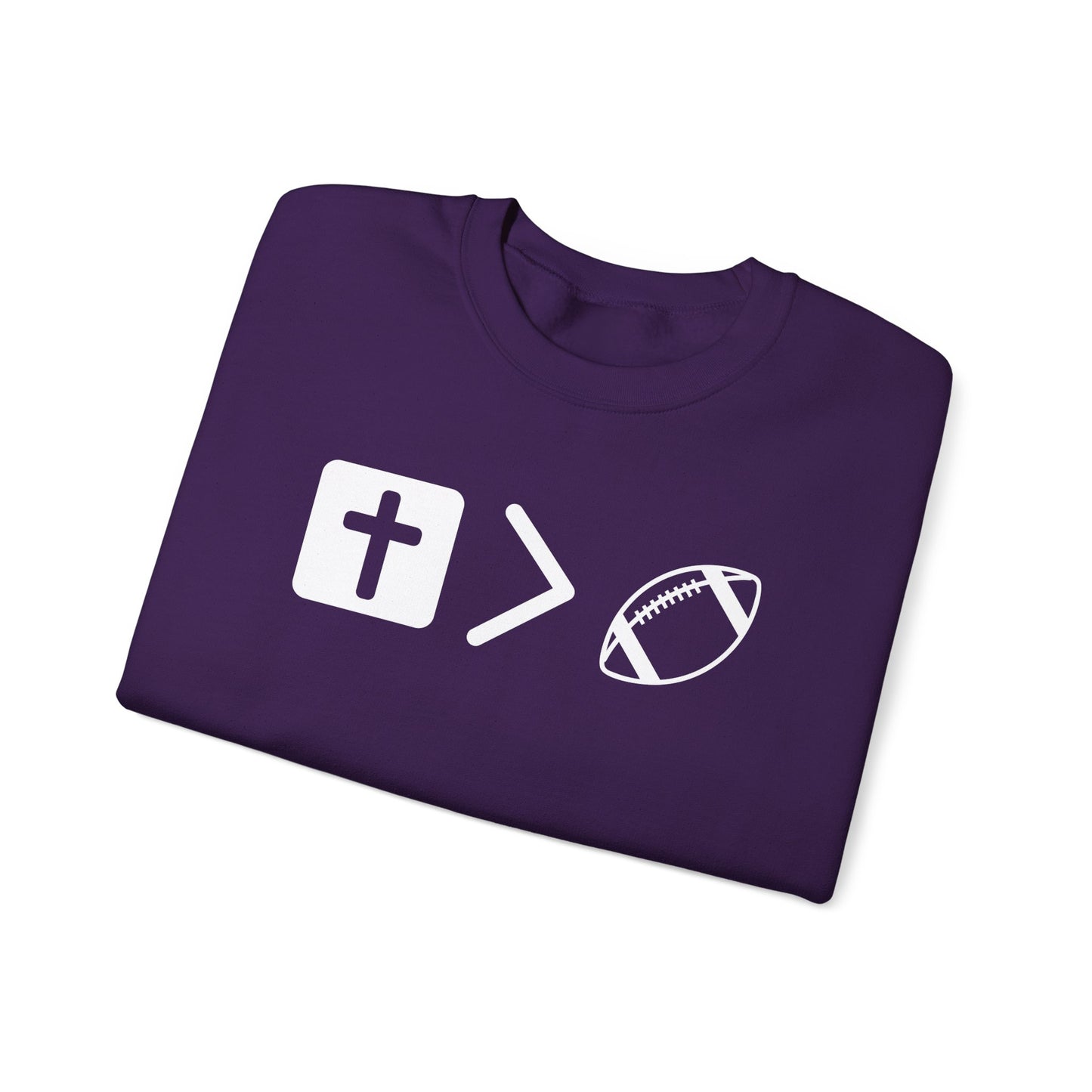 Jesus is bigger than football Unisex Heavy Blend™ Crewneck Sweatshirt