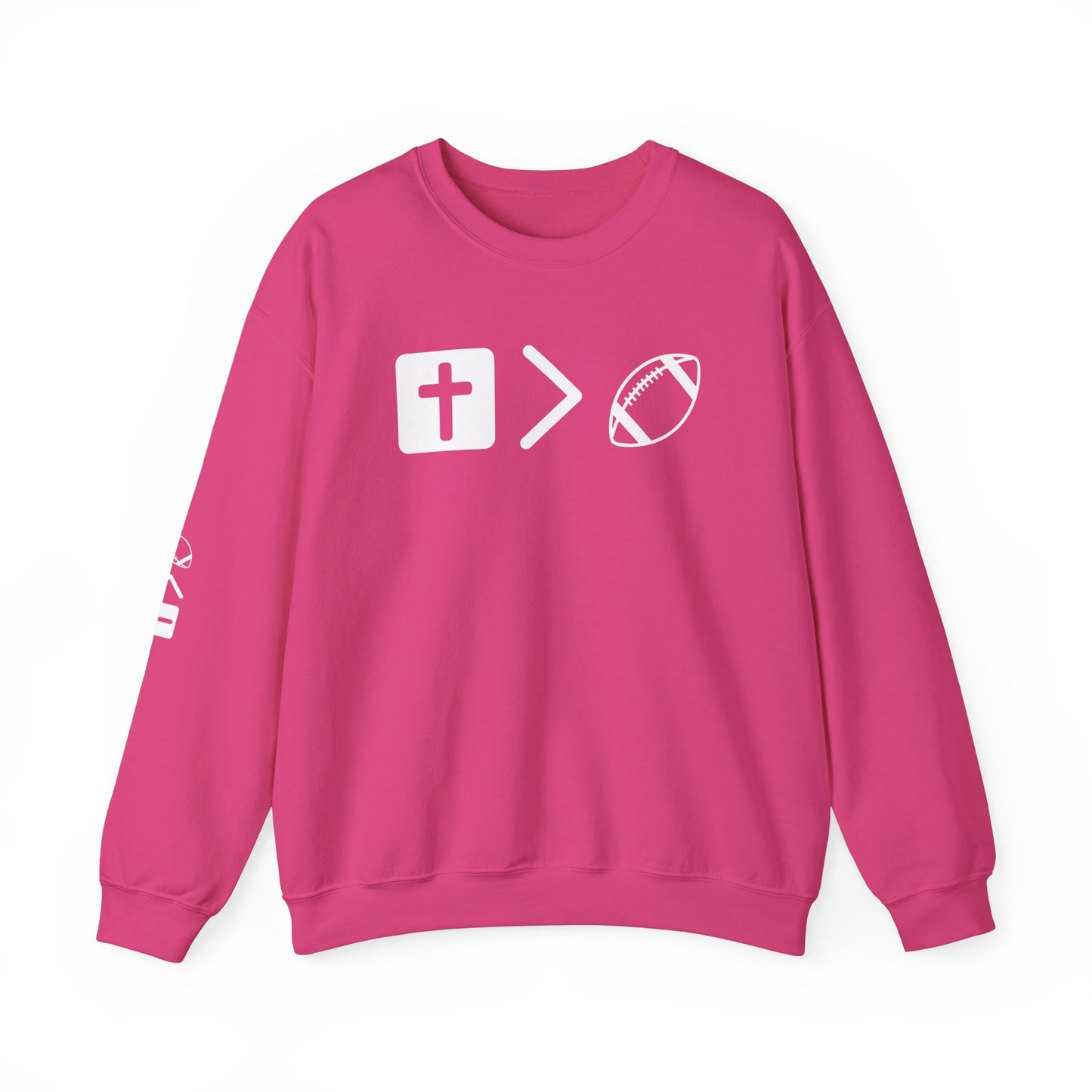 Jesus is bigger than football Unisex Heavy Blend™ Crewneck Sweatshirt