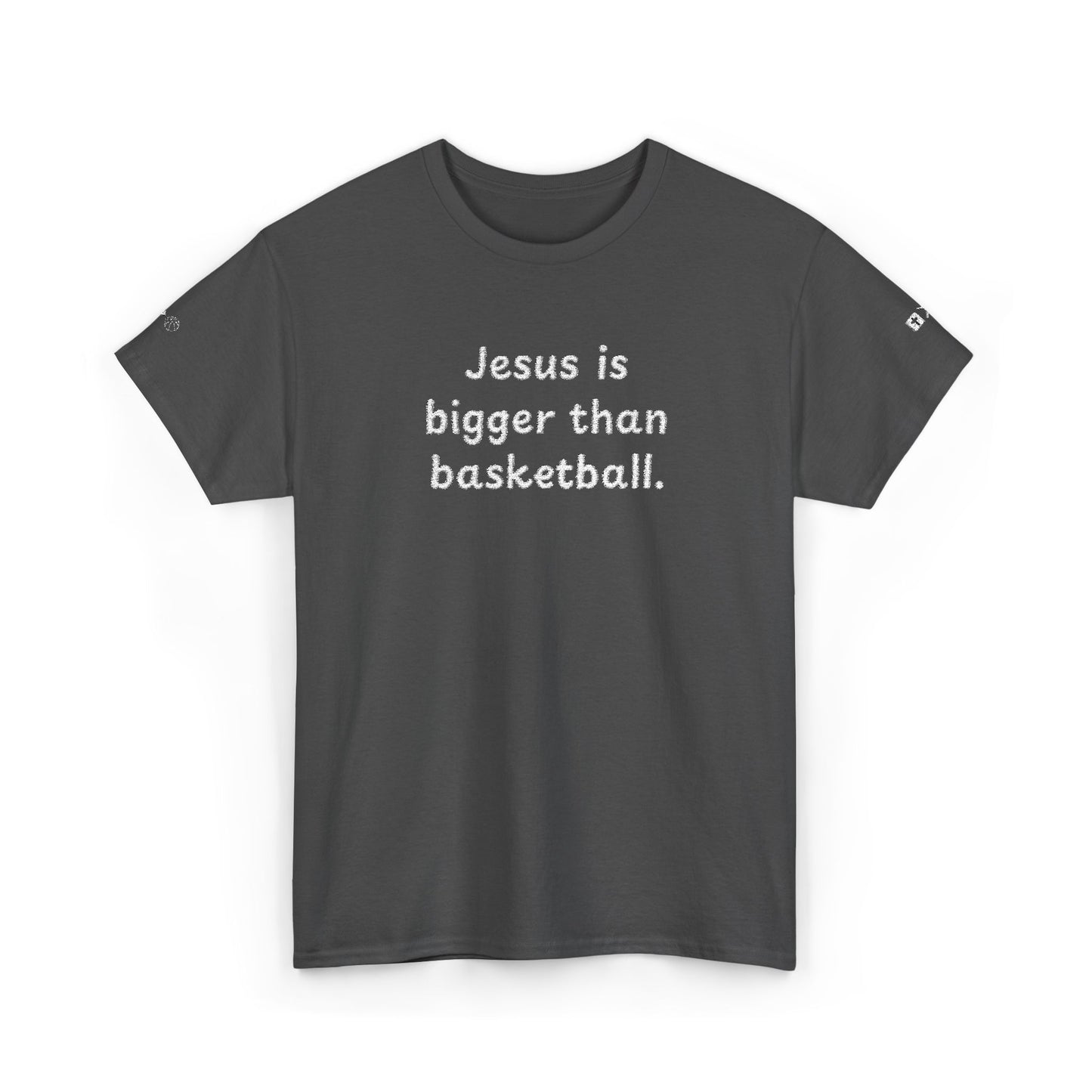 Special Edition Embroidery Jesus is Bigger Than Basketball Unisex Heavy Cotton Tee