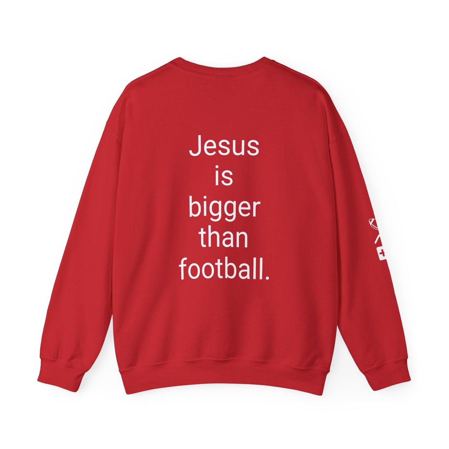 Jesus is bigger than football Unisex Heavy Blend™ Crewneck Sweatshirt