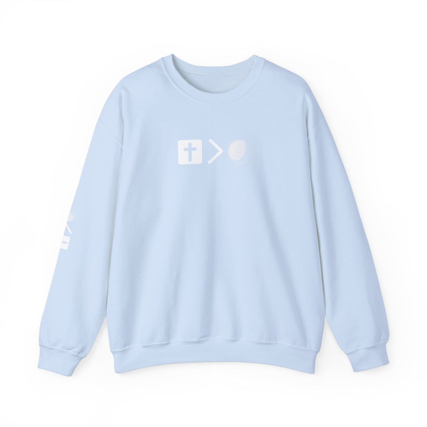 Jesus is bigger than golf Unisex Heavy Blend™ Crewneck Sweatshirt