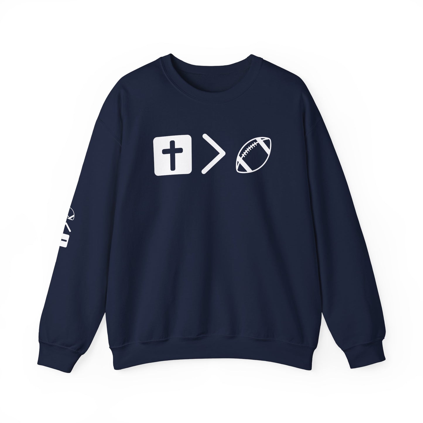 Jesus is bigger than football Unisex Heavy Blend™ Crewneck Sweatshirt