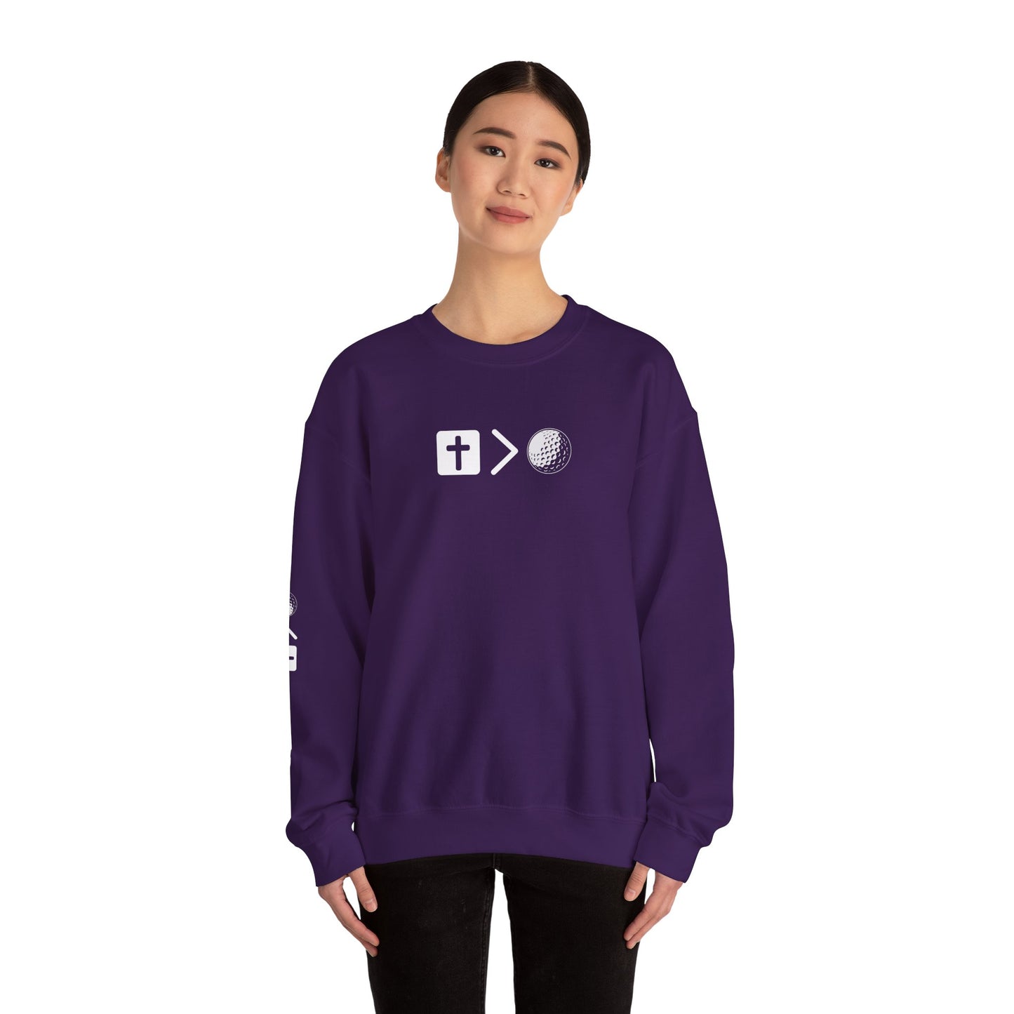 Jesus is bigger than golf Unisex Heavy Blend™ Crewneck Sweatshirt