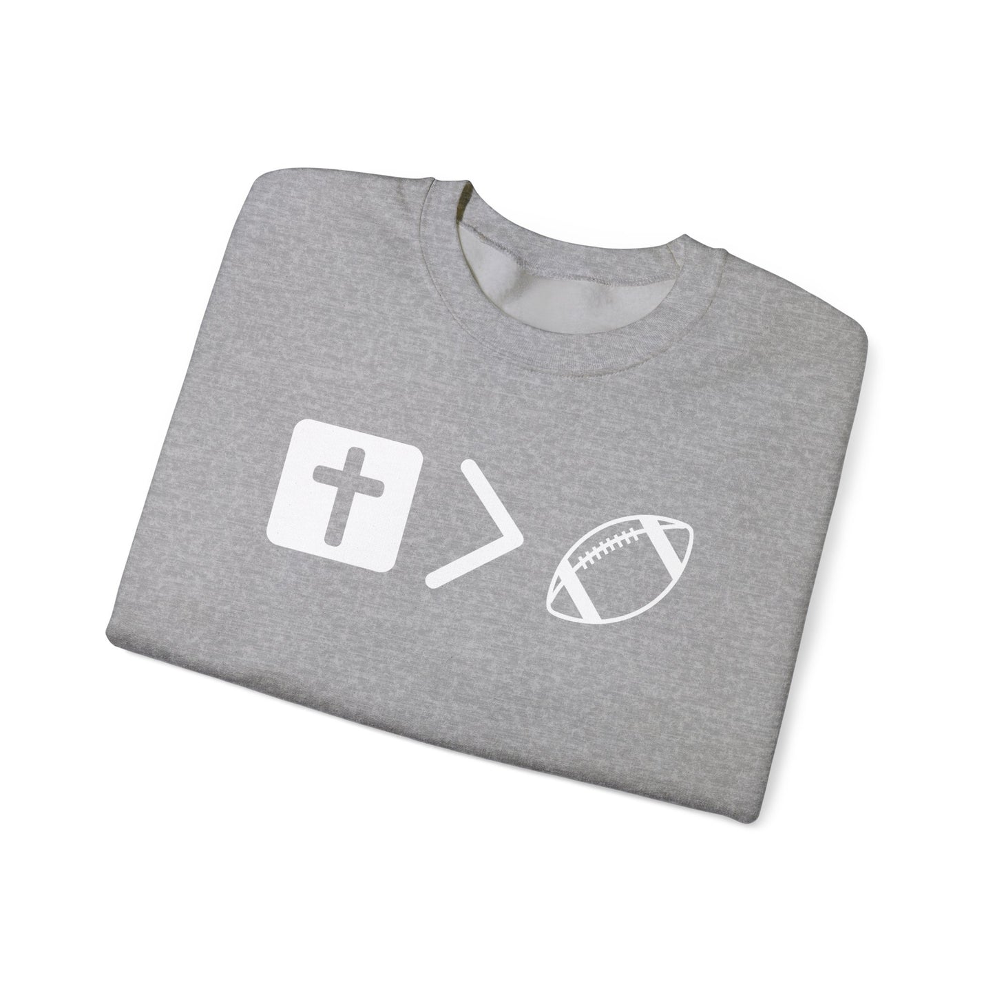Jesus is bigger than football Unisex Heavy Blend™ Crewneck Sweatshirt