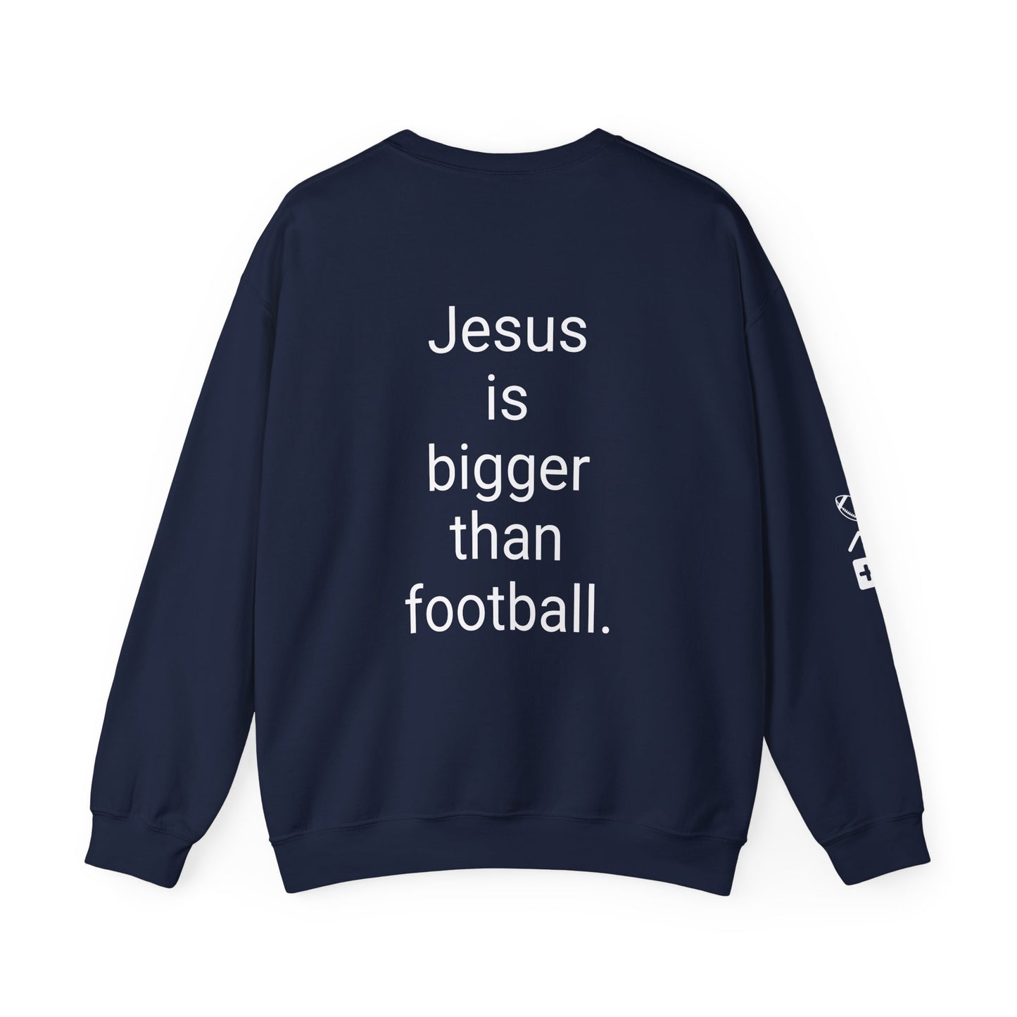 Jesus is bigger than football Unisex Heavy Blend™ Crewneck Sweatshirt