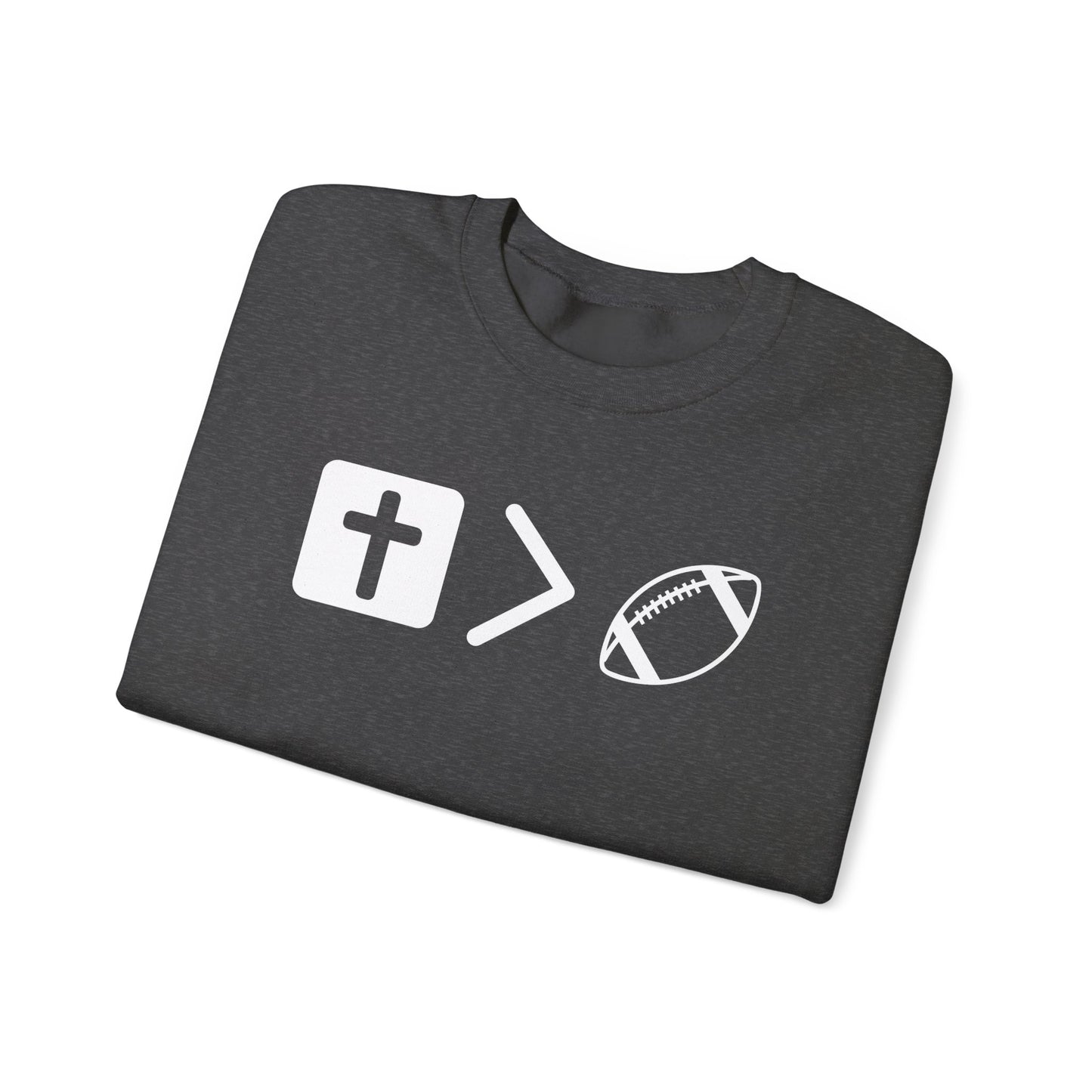 Jesus is bigger than football Unisex Heavy Blend™ Crewneck Sweatshirt