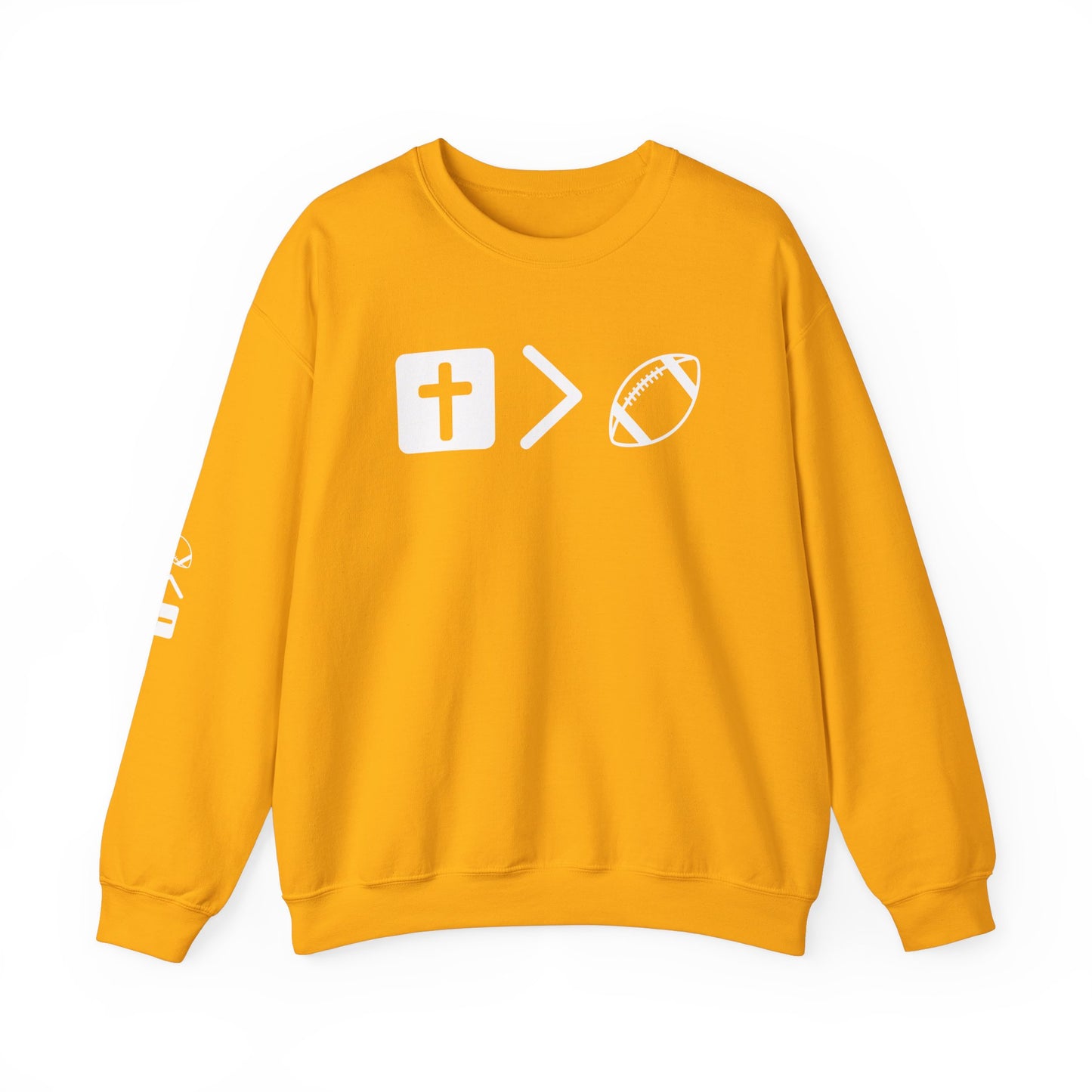 Jesus is bigger than football Unisex Heavy Blend™ Crewneck Sweatshirt