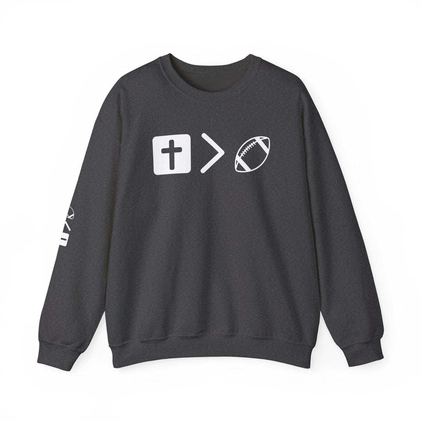 Jesus is bigger than football Unisex Heavy Blend™ Crewneck Sweatshirt