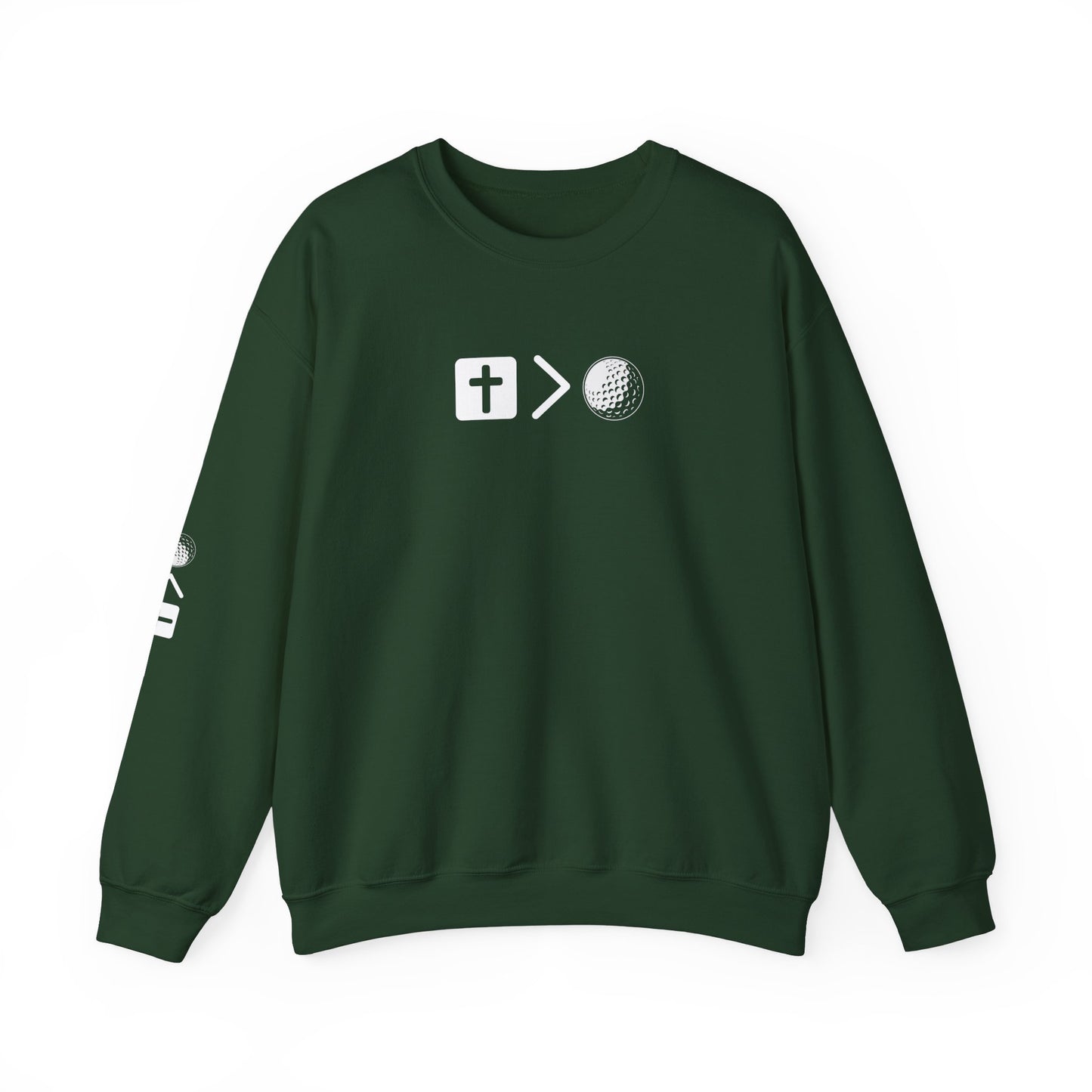 Jesus is bigger than golf Unisex Heavy Blend™ Crewneck Sweatshirt