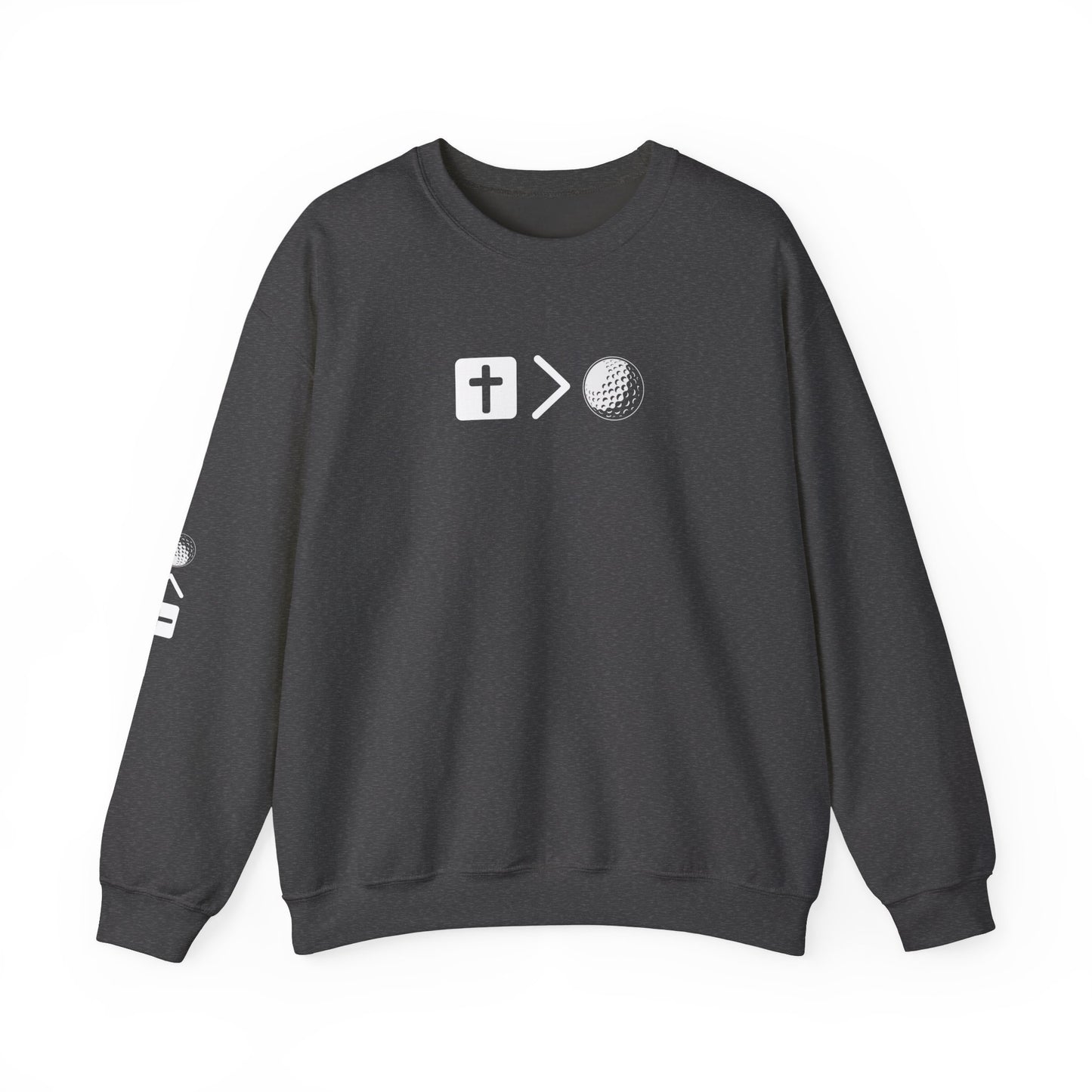Jesus is bigger than golf Unisex Heavy Blend™ Crewneck Sweatshirt
