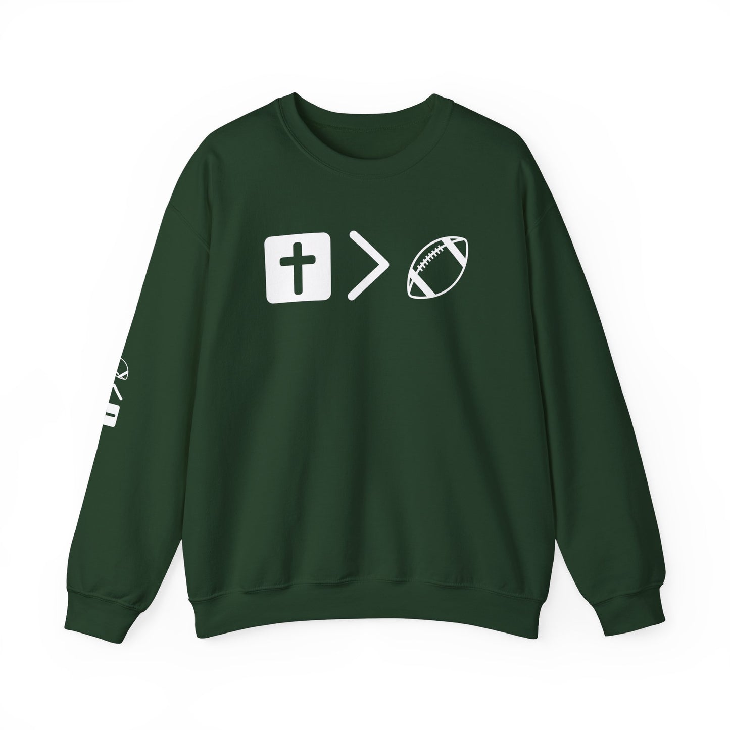 Jesus is bigger than football Unisex Heavy Blend™ Crewneck Sweatshirt