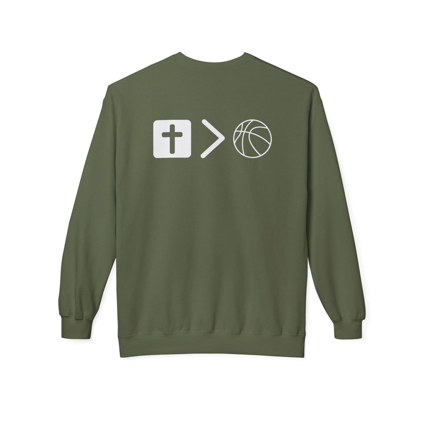 Light Weight Jesus is bigger than basketball Crew Neck