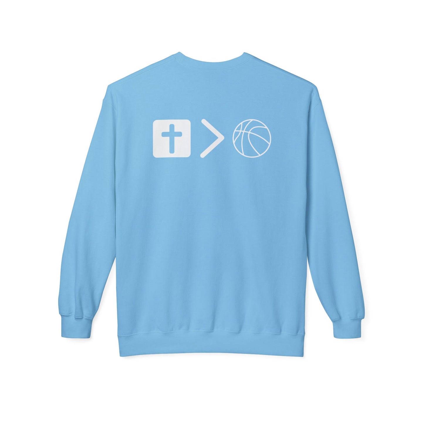 Light Weight Jesus is bigger than basketball Crew Neck