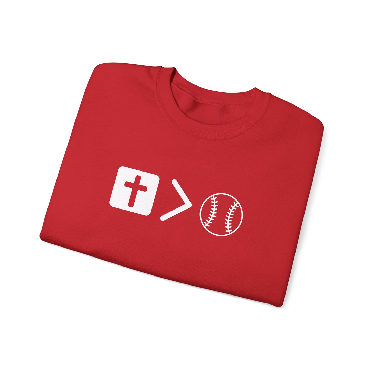 Jesus is bigger than softballl Unisex Heavy Blend™ Crewneck Sweatshirt