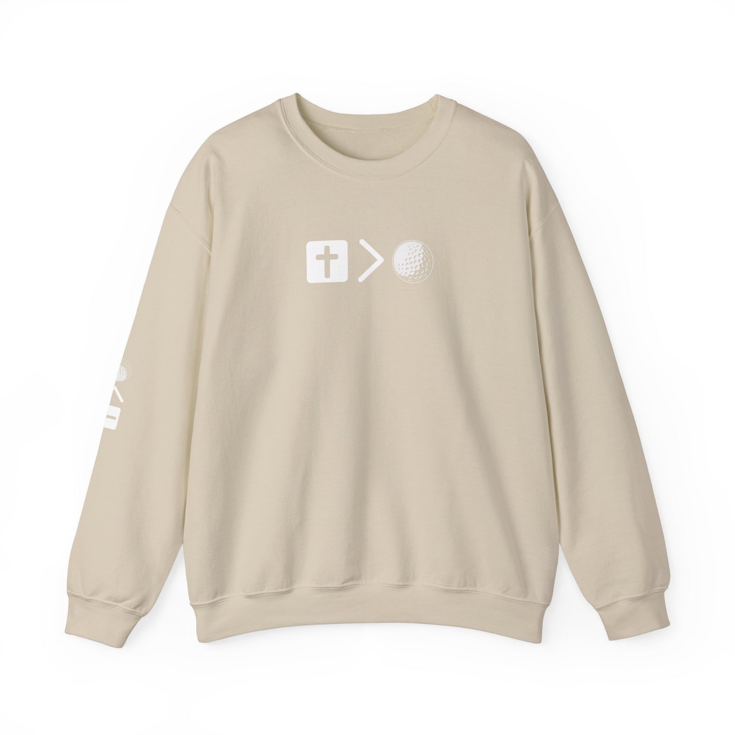Jesus is bigger than golf Unisex Heavy Blend™ Crewneck Sweatshirt