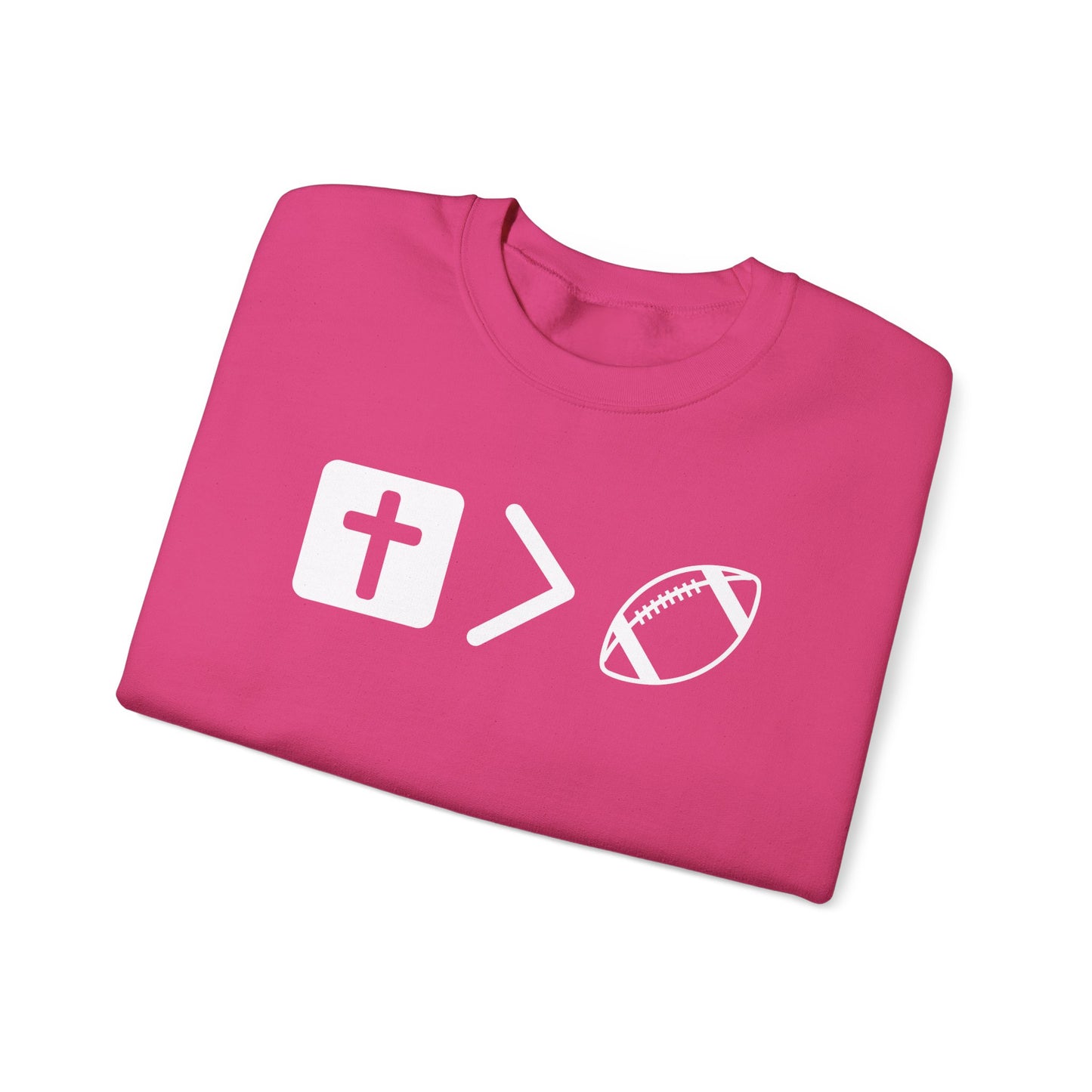 Jesus is bigger than football Unisex Heavy Blend™ Crewneck Sweatshirt
