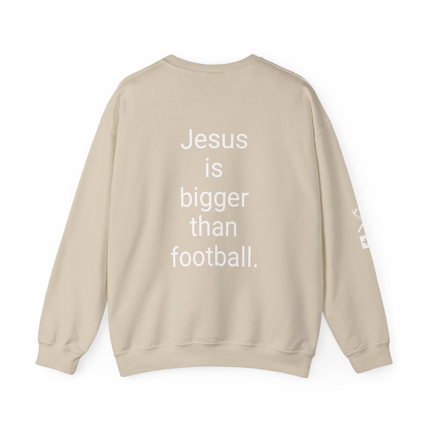 Jesus is bigger than football Unisex Heavy Blend™ Crewneck Sweatshirt