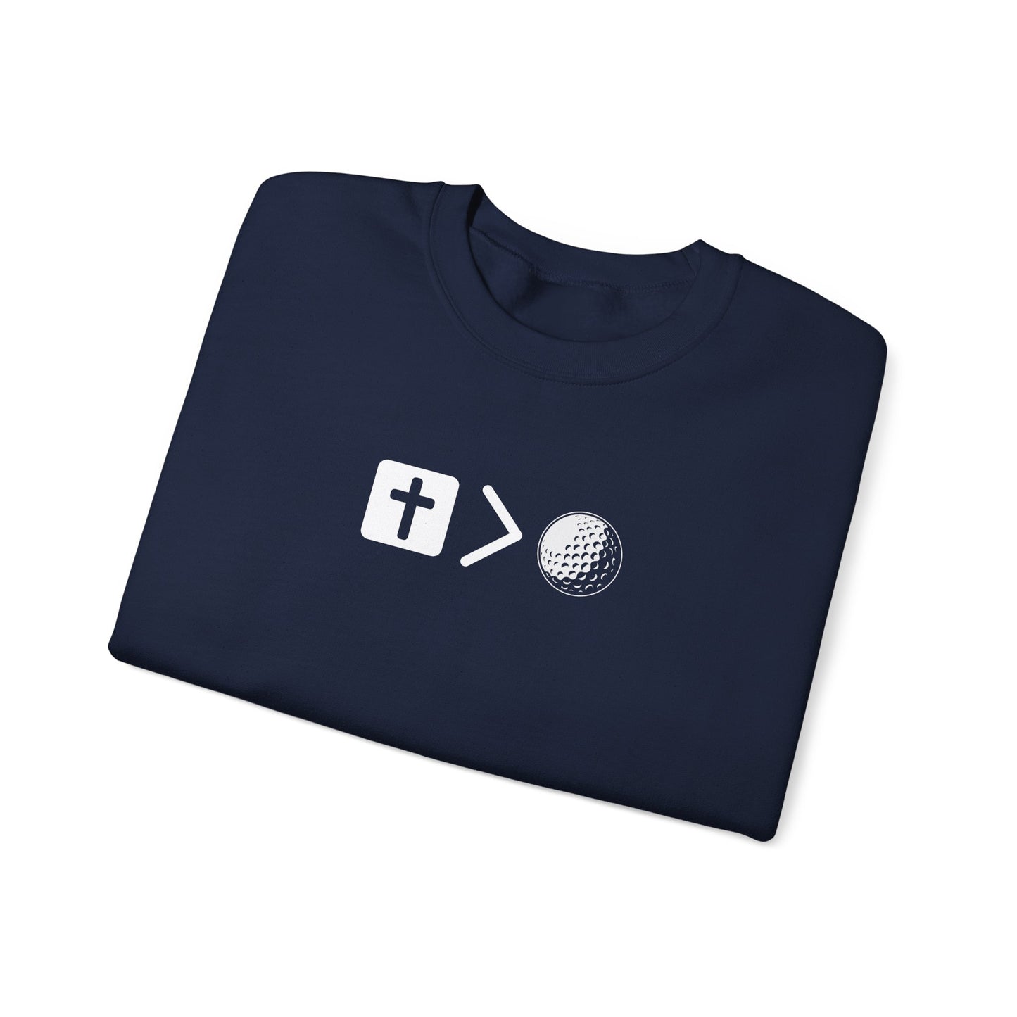 Jesus is bigger than golf Unisex Heavy Blend™ Crewneck Sweatshirt