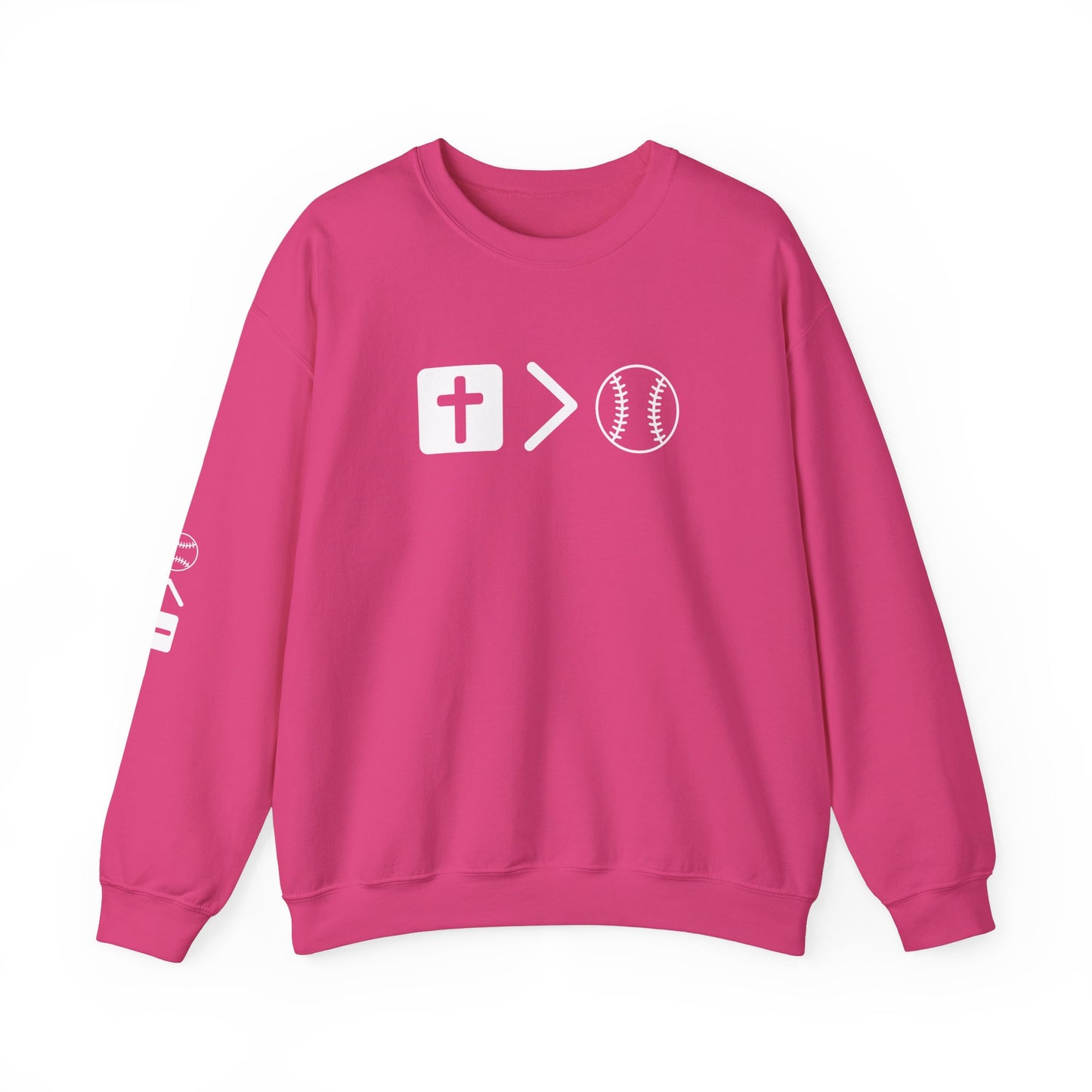 Jesus is bigger than softballl Unisex Heavy Blend™ Crewneck Sweatshirt