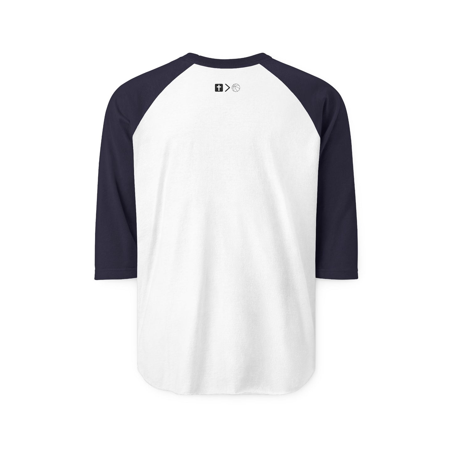 Three-Quarter Sleeve Raglan Jesus is bigger than basketball Shirt