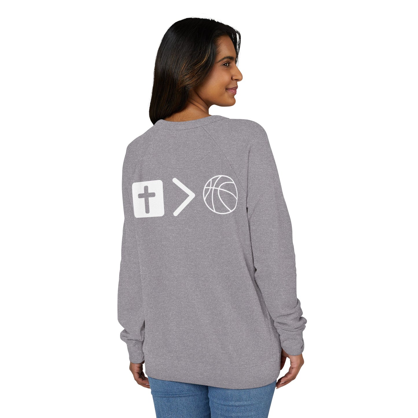 Terry Crewneck Sweatshirt Jesus is bigger than basketball.