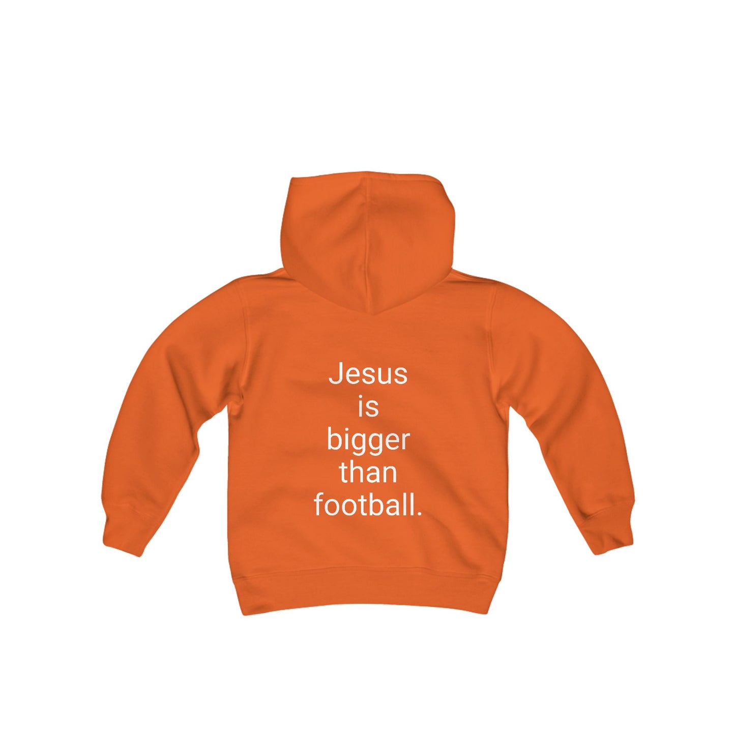 Jesus is bigger than footballl Youth Heavy Blend Hooded Sweatshirt