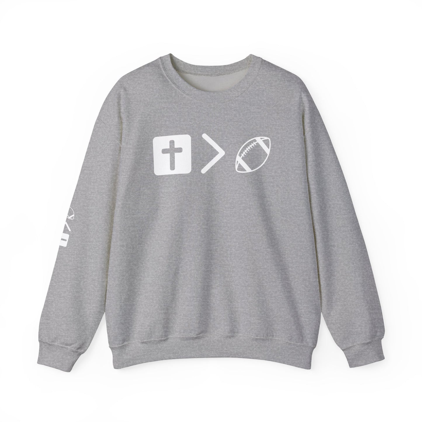 Jesus is bigger than football Unisex Heavy Blend™ Crewneck Sweatshirt