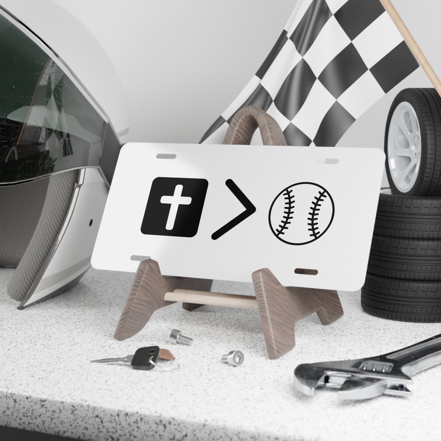 Jesus is bigger than baseball vehicle Plate