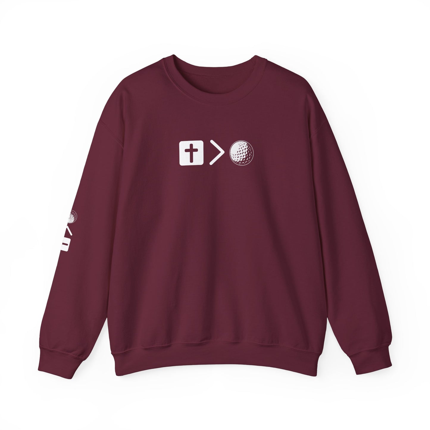 Jesus is bigger than golf Unisex Heavy Blend™ Crewneck Sweatshirt