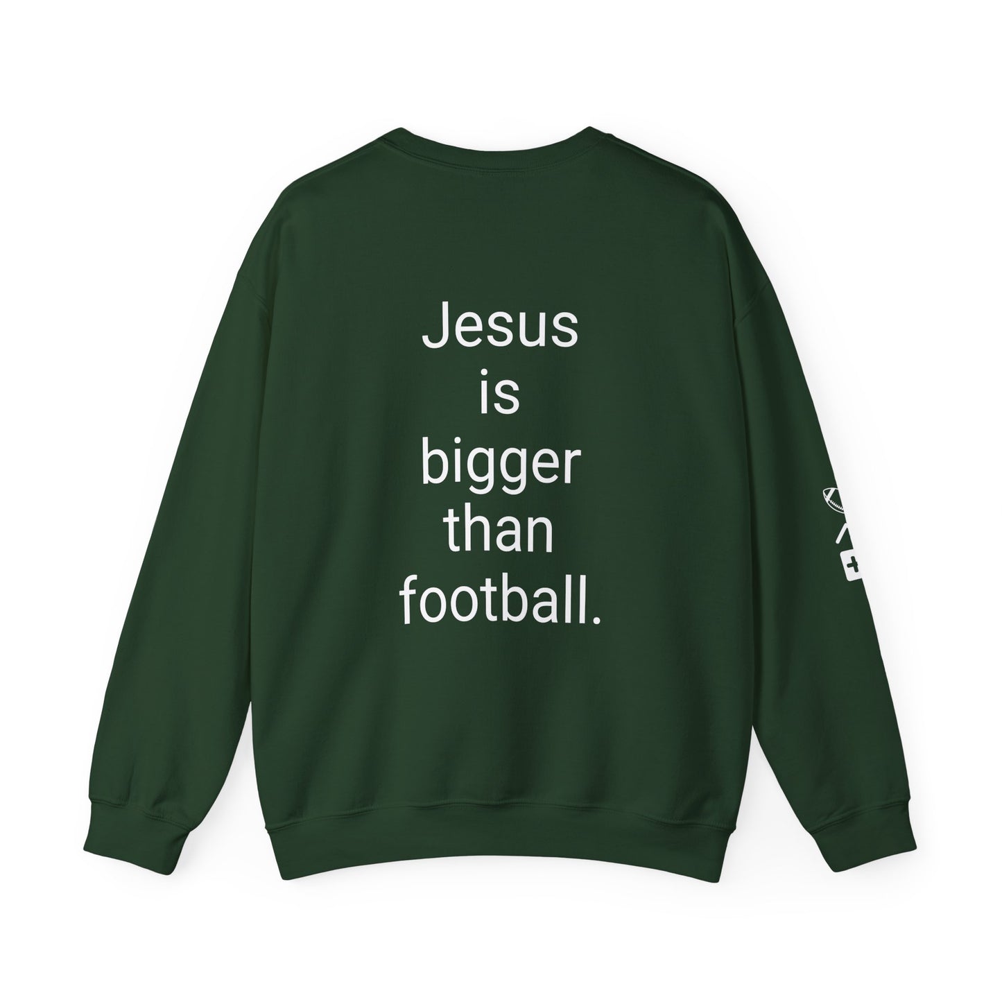 Jesus is bigger than football Unisex Heavy Blend™ Crewneck Sweatshirt