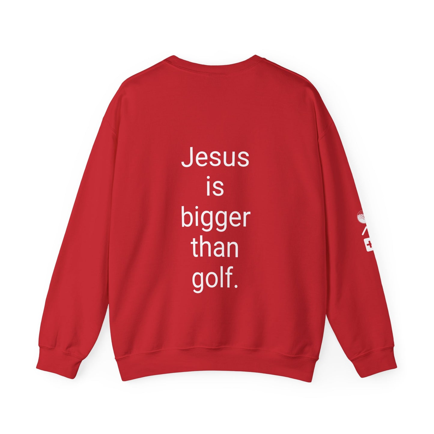 Jesus is bigger than golf Unisex Heavy Blend™ Crewneck Sweatshirt
