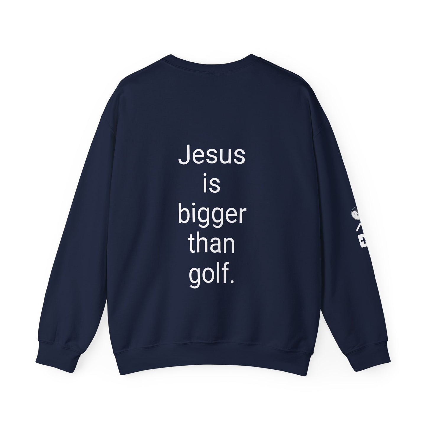 Jesus is bigger than golf Unisex Heavy Blend™ Crewneck Sweatshirt