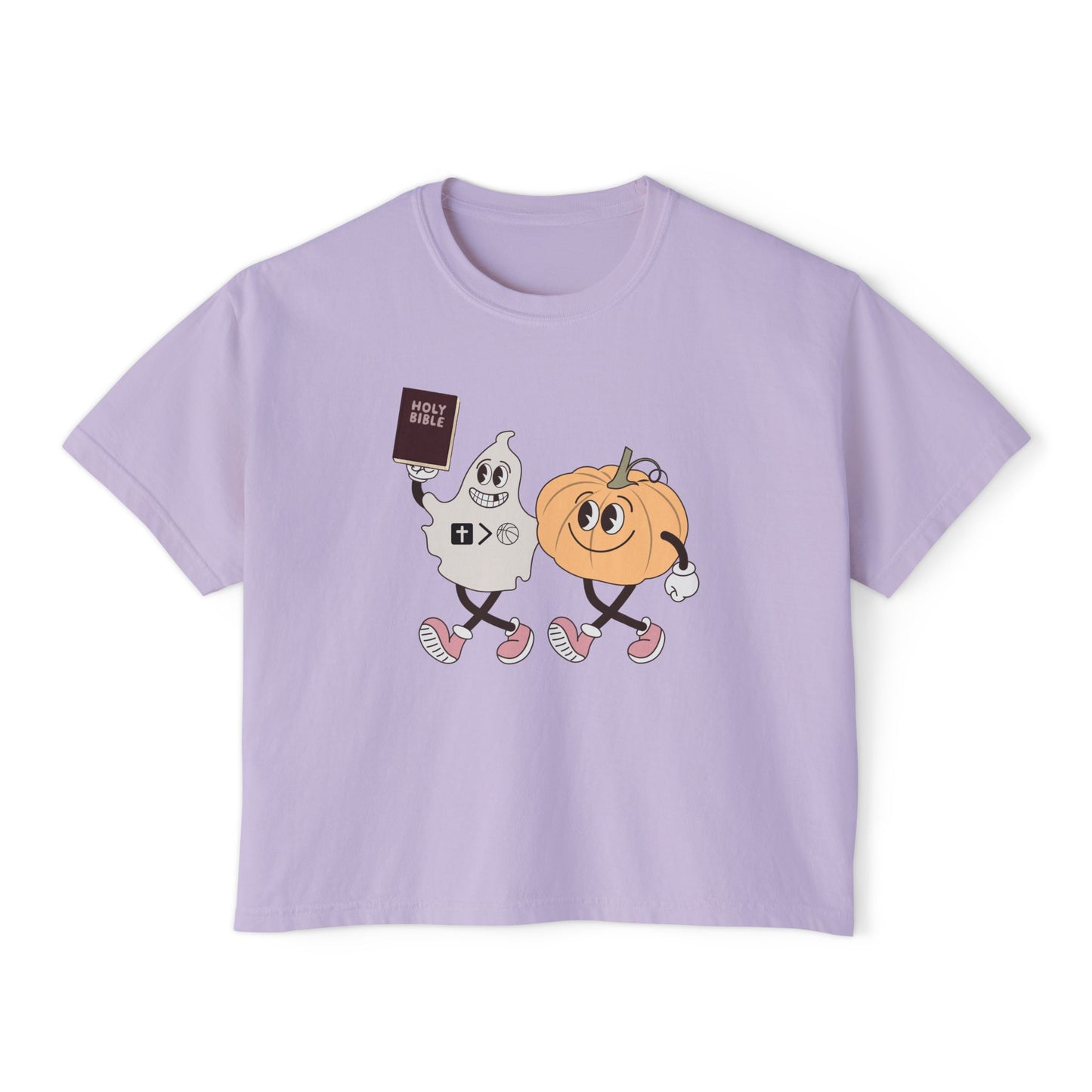 Jesus is bigger than basketball fall fun boxy top