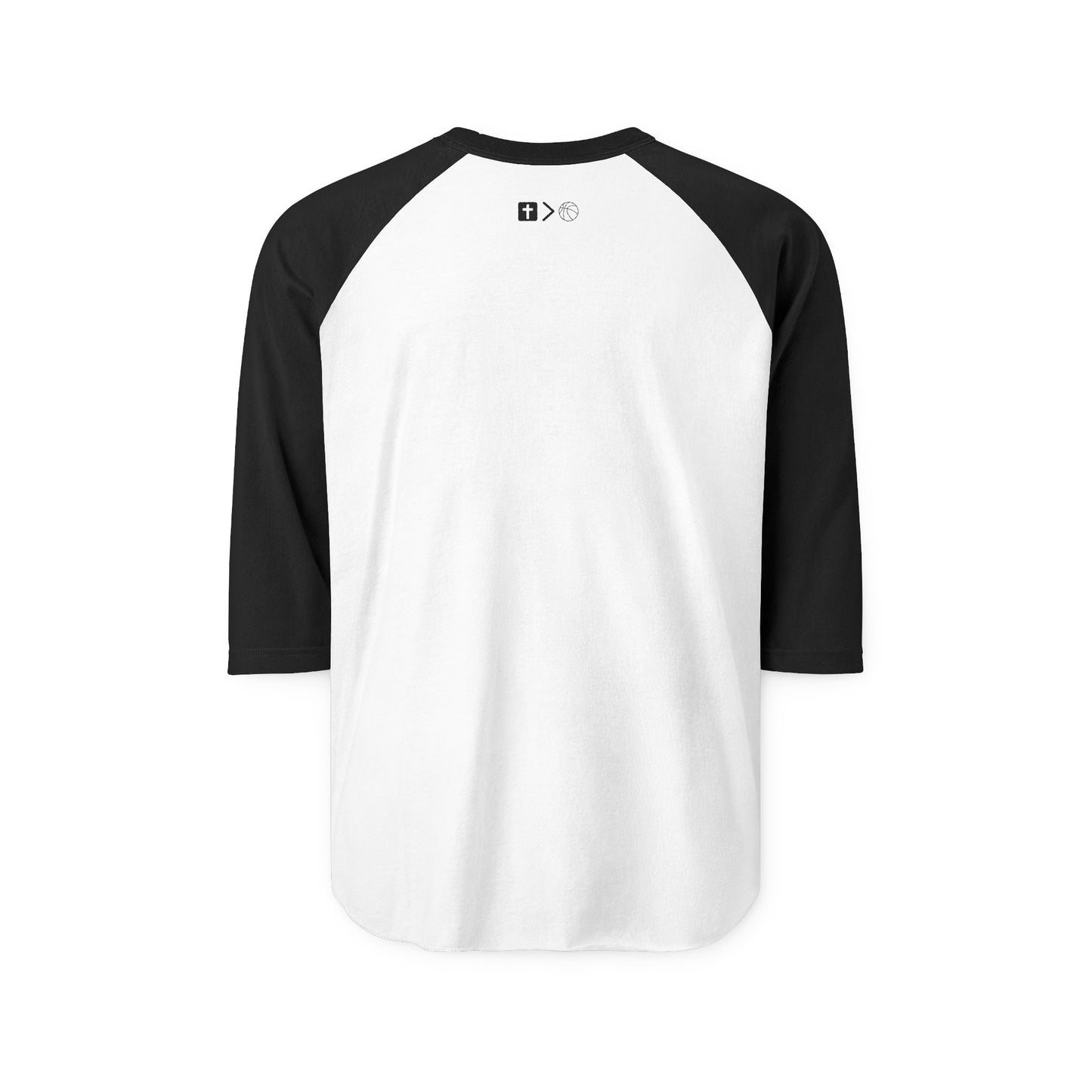 Three-Quarter Sleeve Raglan Jesus is bigger than basketball Shirt