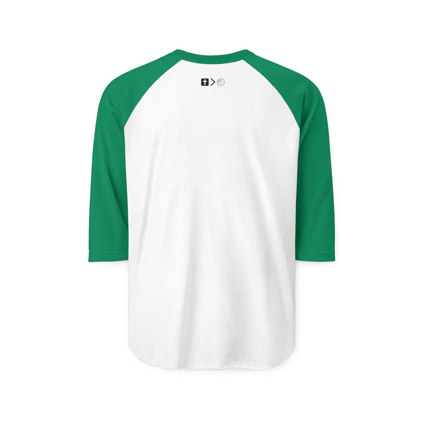 Three-Quarter Sleeve Raglan Jesus is bigger than basketball Shirt