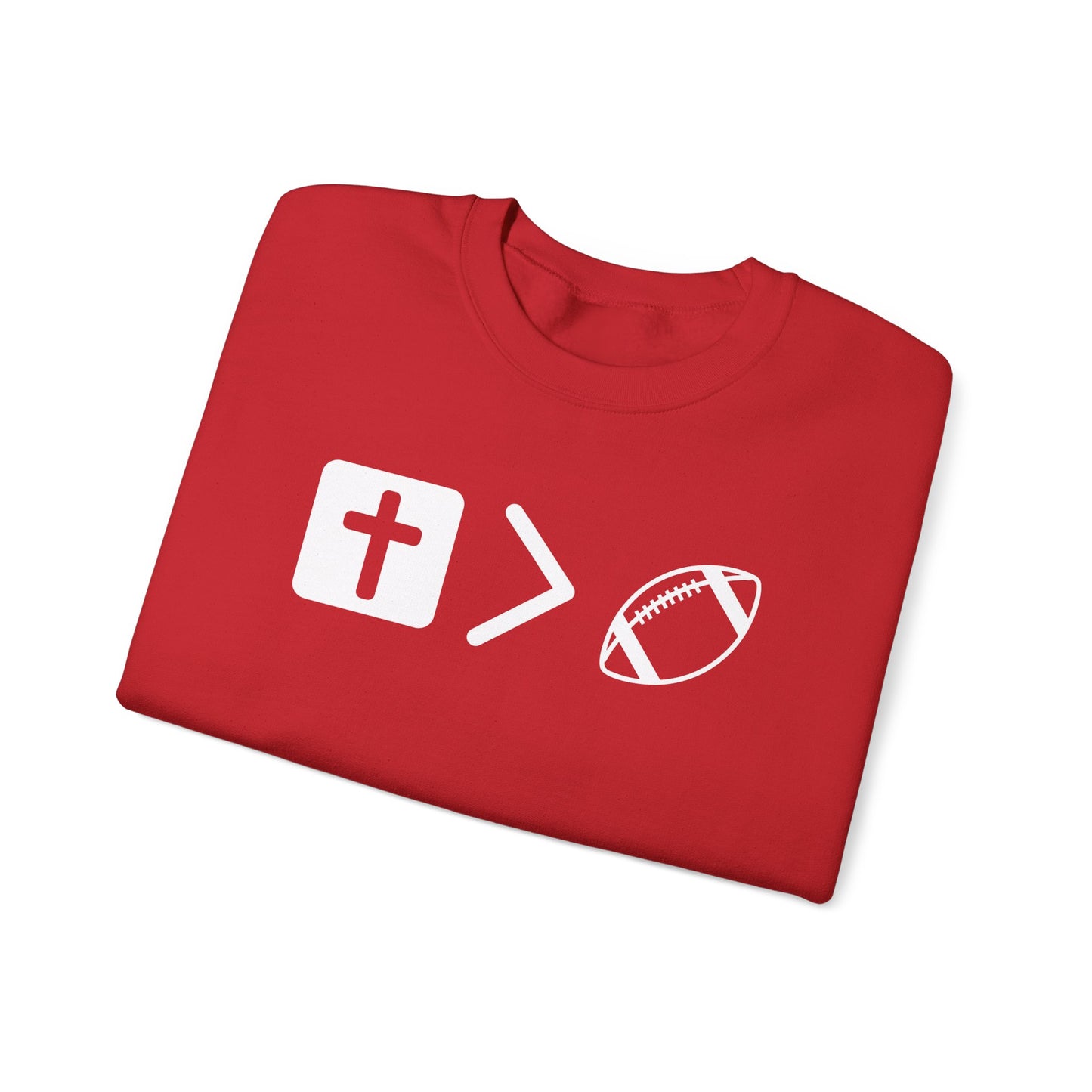 Jesus is bigger than football Unisex Heavy Blend™ Crewneck Sweatshirt