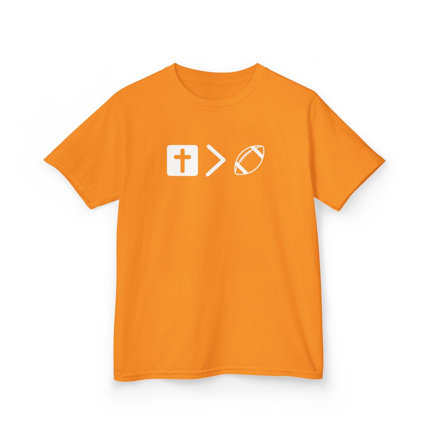Jesus and Big Orange Football Kids Tee