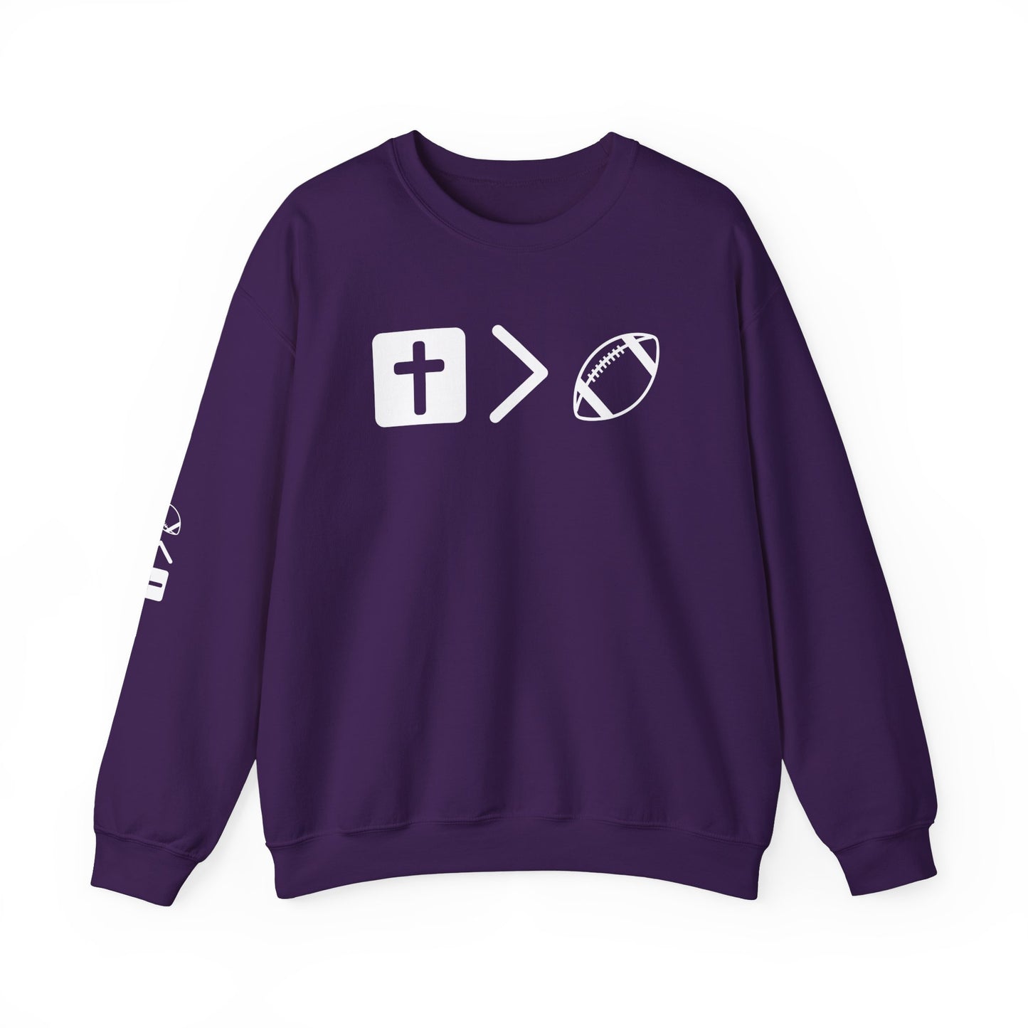 Jesus is bigger than football Unisex Heavy Blend™ Crewneck Sweatshirt