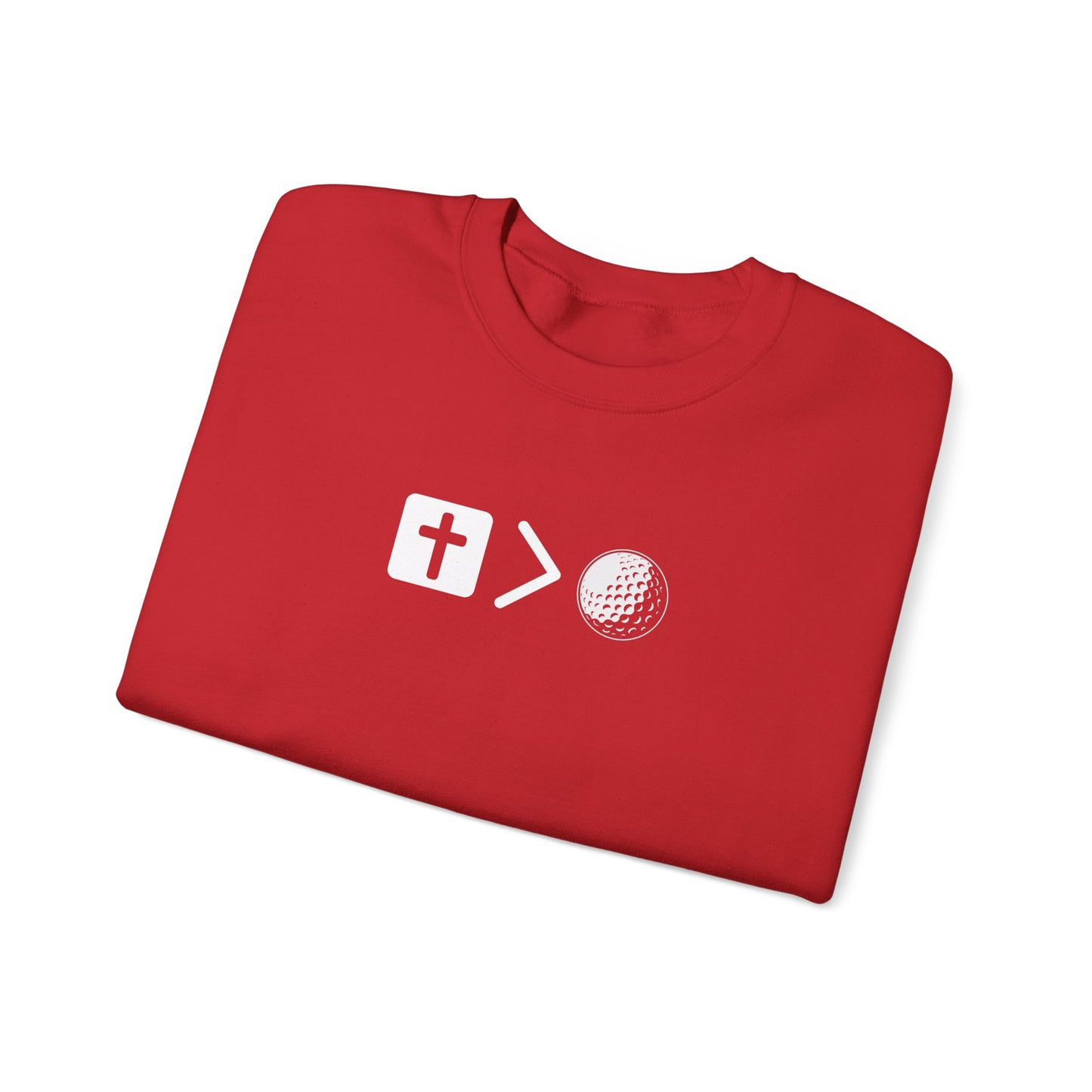 Jesus is bigger than golf Unisex Heavy Blend™ Crewneck Sweatshirt