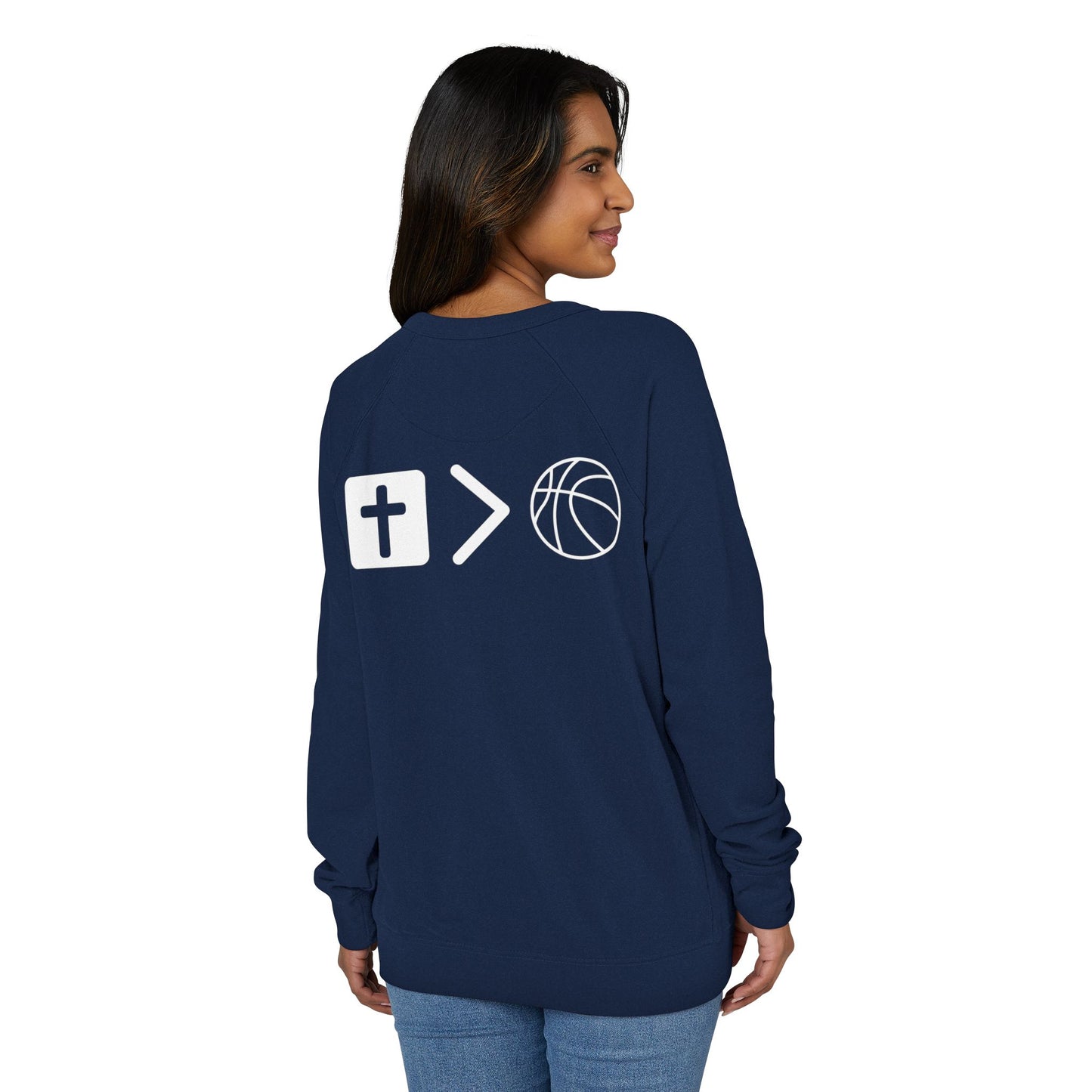 Terry Crewneck Sweatshirt Jesus is bigger than basketball.