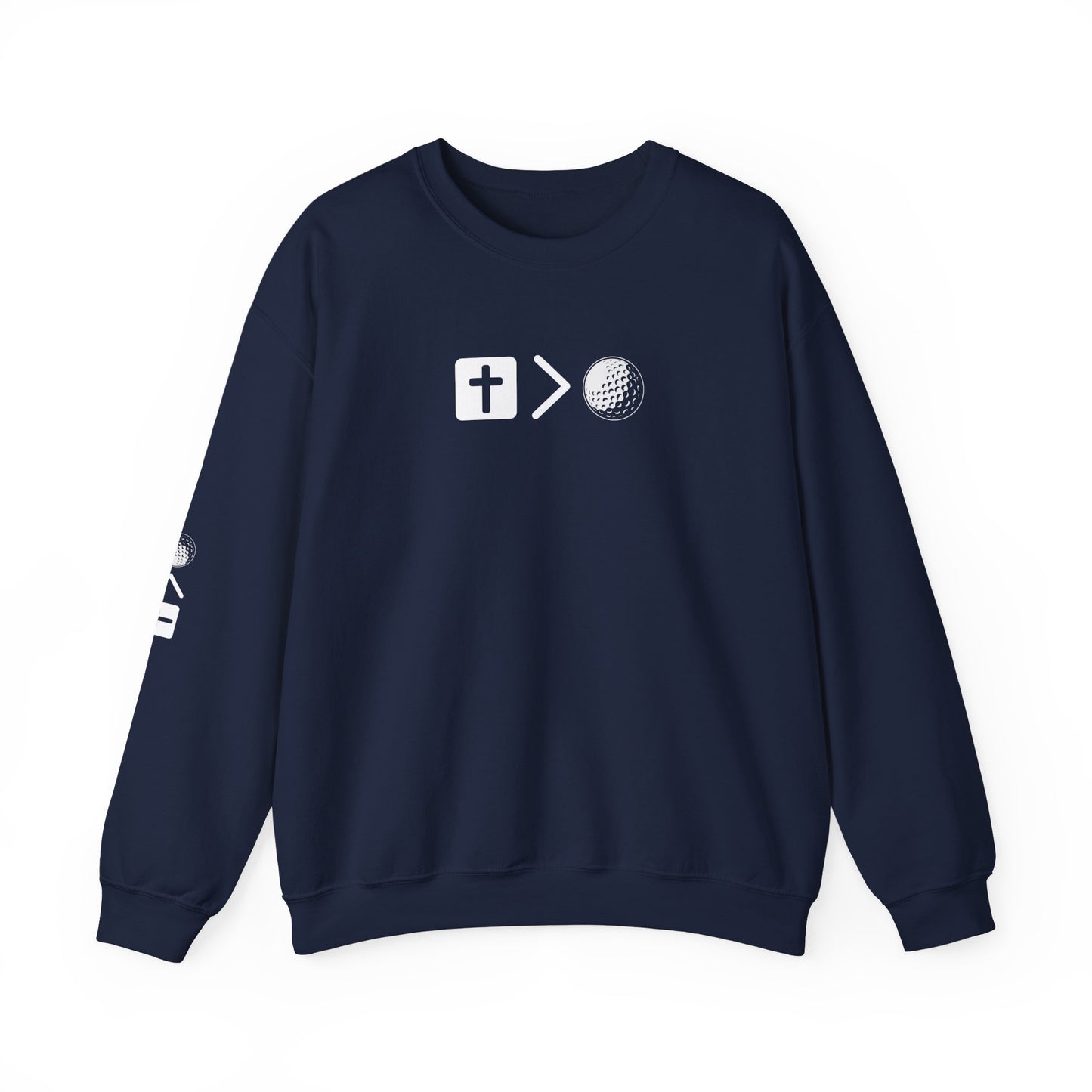 Jesus is bigger than golf Unisex Heavy Blend™ Crewneck Sweatshirt